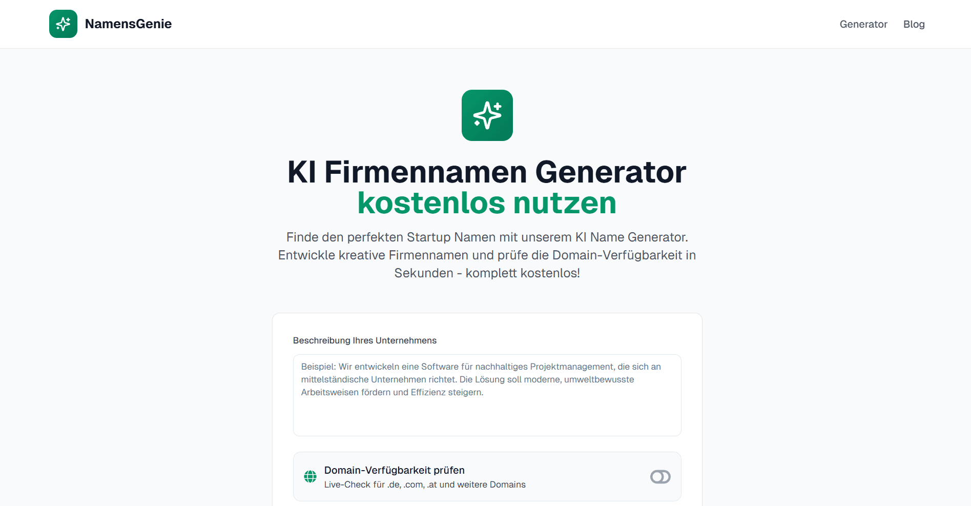 Namensgenie Plattform