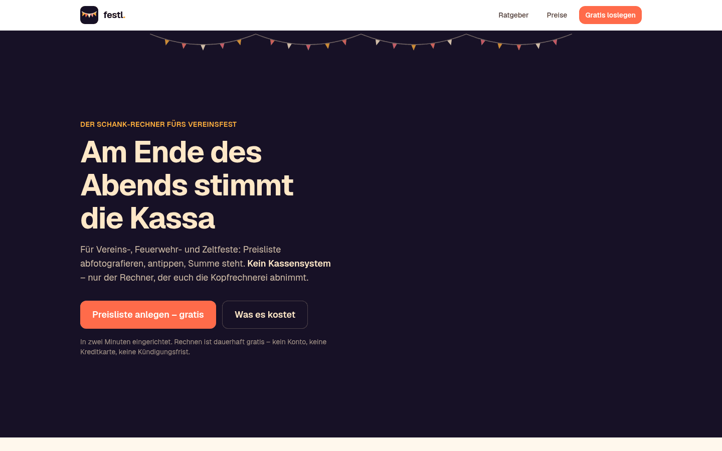 Festl. — Schank-Rechner für Feste